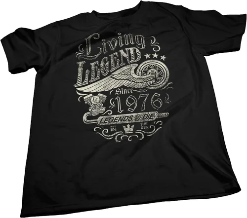 Vista 5 de Vintage 1976 Living Legend 50th Birthday T-Shirt for Men Negro-0001