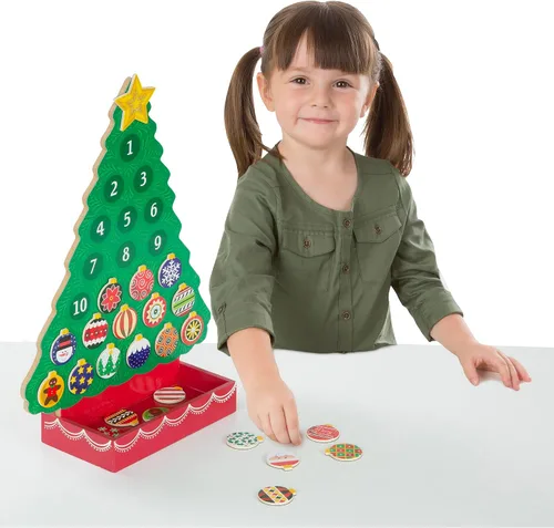 Vista 9 de De Melissa & Doug, calendario de madera con cuenta regresiva a la Navidad, Anaranjado