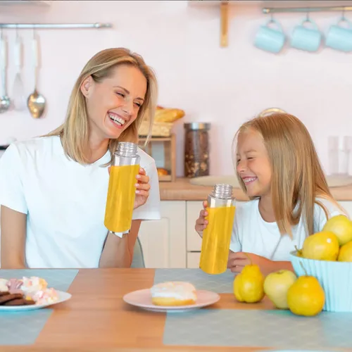 Vista 5 de 48 botellas de plástico transparente de 12 onzas, botellas sensoriales vacías con tapas, recipiente para bebidas a prueba de fugas, botellas