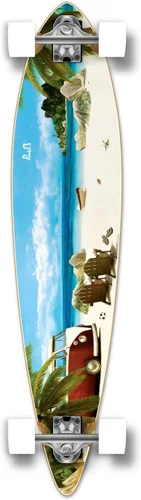 Vista 3 de Yocaher Beach Series - Patinetas completas Pintail Longboard Cruiser con Black Widow Premium 80A Cinta de agarre de aluminio para camión ABEC7