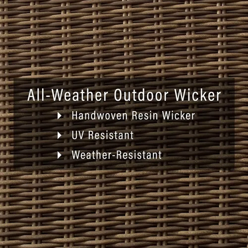 Vista 4 de Crosley Furniture Bradenton - Juego de 2 sillas para exteriores, sillas de mimbre para patio, terraza, patio trasero, color marrón desgastado