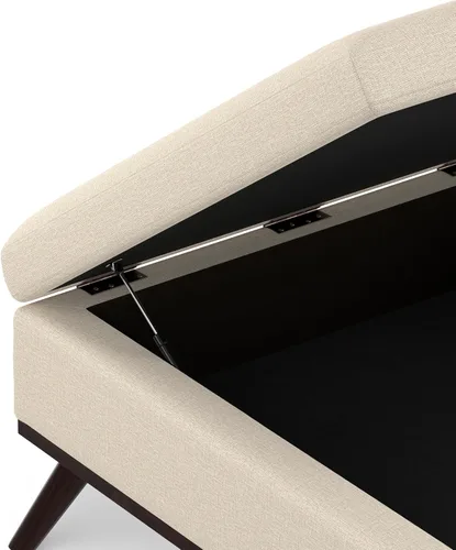 Vista 8 de SIMPLIHOME Owen - Otomana cuadrada con aspecto de lino de 36 pulgadas de Natural