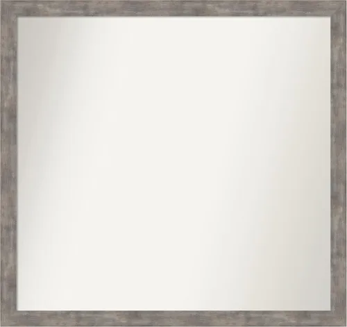 Vista 94 de Amanti Art Silver Bathroom Mirror for Over Sink, 26x45 Custom Made Marred Pewter Rectangle Vanity Mirror, Oversize Casual Wood Frame, Hangs Estaño