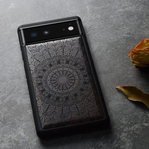 Vista 4 de Carveit Funda de madera para Pixel 6 2021 [madera natural y TPU suave] a prueba de golpes, funda de madera única compatible con Google Pixel 6