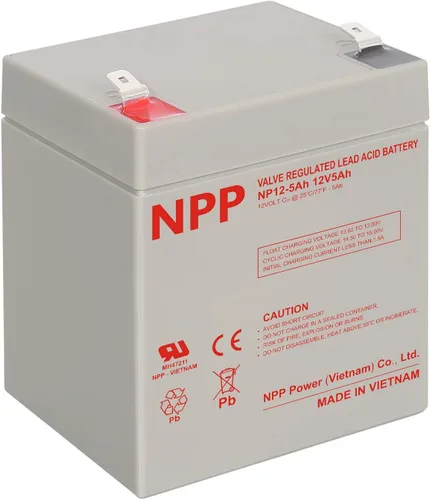 Vista 6 de NPP NP12-4Ah (F1) 12V 4Ah SLA Batería de alarma recargable con terminal F1 para panel de seguridad DSC, Power Patrol para SLA1056, Vista 20P ADT