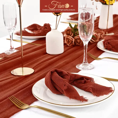 Vista 3 de Paquete de 30 servilletas de tela hechas a mano con flecos, servilletas 100% algodón, servilletas de cena de algodón rústico suave natural