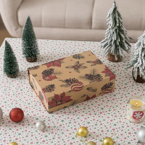 Vista 5 de Soul & Lane Caja de regalo de Navidad con tapa, 12.5 x 9.0 x 3.5 pulgadas, caja de regalo magnética de Navidad para regalos con diseño navideño