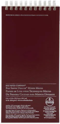 Vista 7 de Bee Paper - Libreta de bocetos de medios mixtos Super Deluxe de 4"x 6", 60 hojas