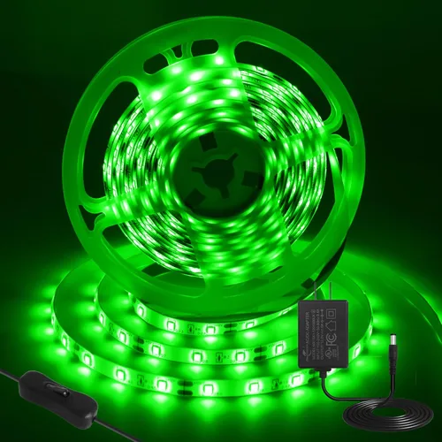 Vista 21 de Resistente al agua IP65, tira de luz LED flexible impermeable de 12 V, tiras de luz LED cortables de 16.4 pies, 300 unidades de cadena de Blanco