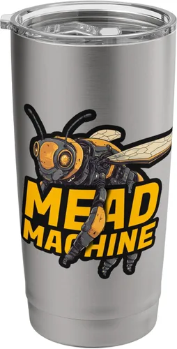 Vista 9 de Mead Machine Mead Making Homebrew Honey Bee - Vaso aislado de acero inoxidable
