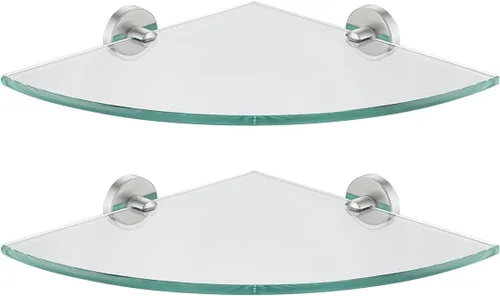 Vista 13 de JQK TGS190L10-PB-P2 - Estante de pared flotante de acero inoxidable 304 para baño, 10 x 10 pulgadas, 2 unidades, color negro