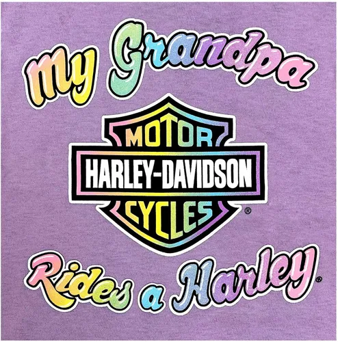 Vista 2 de Harley-Davidson Camiseta de manga corta My Grandpa Rides a Harley para niñas pequeñas