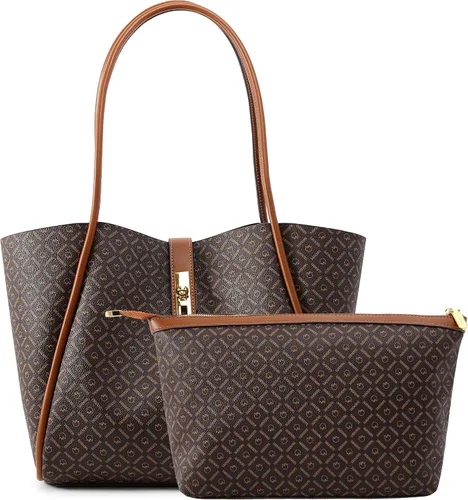 Vista 7 de Queenoris Tote Bag for Women, Top-handle Shoulder Handbag Large Capacity Purese Designer Retro Bag with Clutch