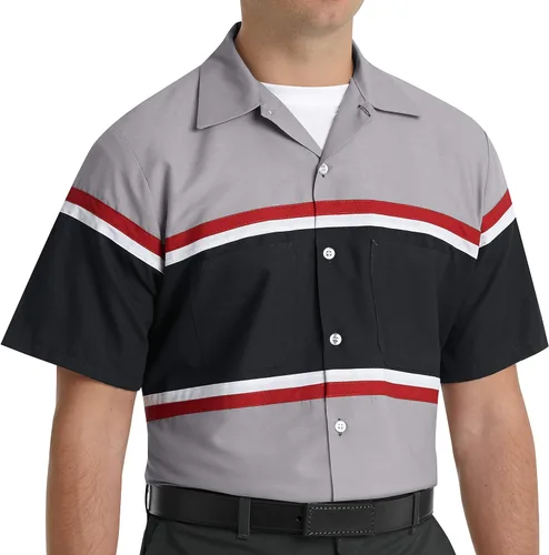 Vista 27 de Camisa de trabajo industrial de manga corta para hombre con alta visibilidad Red Kap Negro