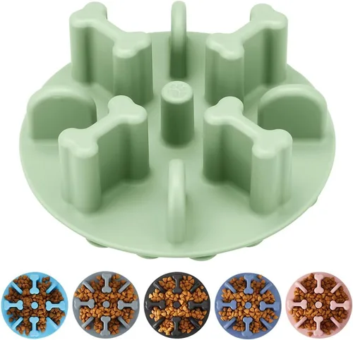 Vista 10 de Rompecabezas antiasfixia de silicona suave para perros, compatible con cuencos elevados regulares para perros