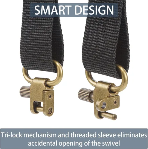 Vista 5 de VVAAGG Sling Swivel Mount 1 1.25 1.5 pulgadas dos puntos Sling fijación clips