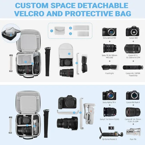 Vista 4 de Funda para cámara compatible con Canon EOS Rebel T7/R50/R6 Mark II/R100/R50 V/T6/R8/R10/R5 Mark II/RP/R7/5D Mark IV/SL3/R5/T100 DSLR Cámara SLR