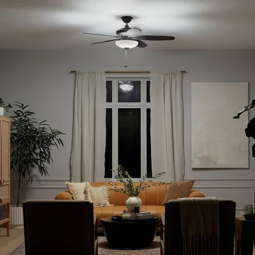 Vista 11 de Ventilador LED Renew Select de 52 pulgadas en negro satinado, para cocina, sala de estar, dormitorio, estudio y estudio, (52 x 52 x 17.5 pulgadas)
