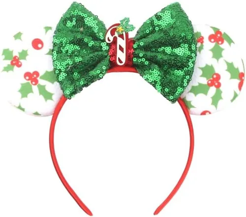 Vista 2 de Diadema de orejas de ratón de Navidad, surtido de aros para el cabello, para fiestas, juguetes, sombreros, reno, Papá Noel, fiesta festiva