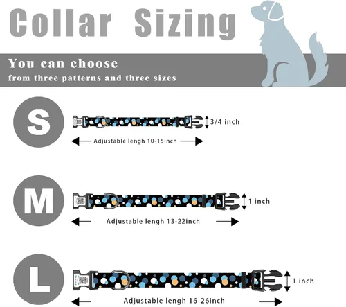 Vista 5 de Collares de perro para perros pequeños, collar de perro con etiqueta de nombre de código QR, material de poliéster suave, collar ajustable