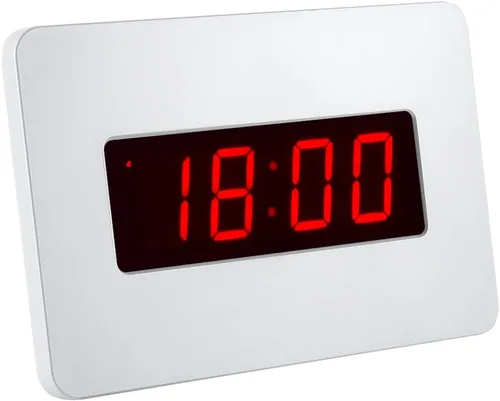 Vista 13 de Reloj de pared digital con batería con pantalla LED, reloj de pared con retroiluminación, mesa, alarma, brillo ajustable, 12/24 horas