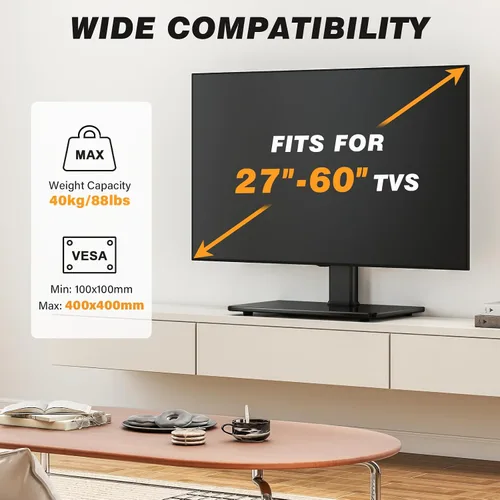 Vista 7 de Base universal para TV de mesa con soporte giratorio para pantallas planas de plasma LED LCD de plasma de 27, 32, 37, 40, 43, 46, 50, 55, 60