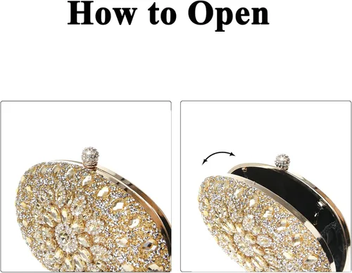 Vista 7 de COAIMANEY Bolso de mano brillante con purpurina para mujer bolso de noche bolso de hombro para boda fiesta de graduación