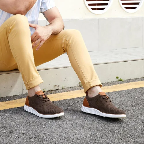 Vista 8 de Athlefit Zapatos deportivos de vestir de moda para hombre, transpirables, Oxford, zapatos para caminar casuales de negocios