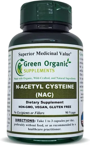 Vista 10 de Suplementos orgánicos verdes N-acetil cisteína (NAC) 700 mg Apoya la producción de glutatión, actividad antioxidante y salud celular 90 cápsulas