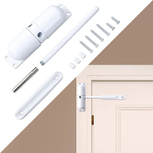 Vista 6 de Cierrapuertas automático, cierrapuertas de resorte de seguridad, fácil de instalar para convertir puertas con bisagras en cierre automático