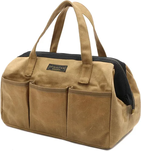 Vista 13 de Bolsa de herramientas de 13 pulgadas, bolsa de herramientas de boca ancha resistente al agua de servicio pesado, bolsa de herramientas con asa