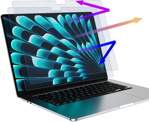 Vista 8 de Mamol Paquete de 2 protectores de pantalla anti luz azul para MacBook Air de 13 pulgadas (2018-2021, M1) / Macbook Pro de 13 pulgadas