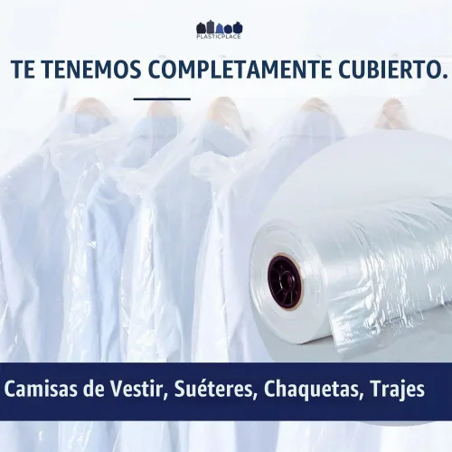 Vista 4 de Plasticplace Bolsa de plástico para prendas de tintorería de 0.65 mil, 21" x 7" x 30", transparente, 577