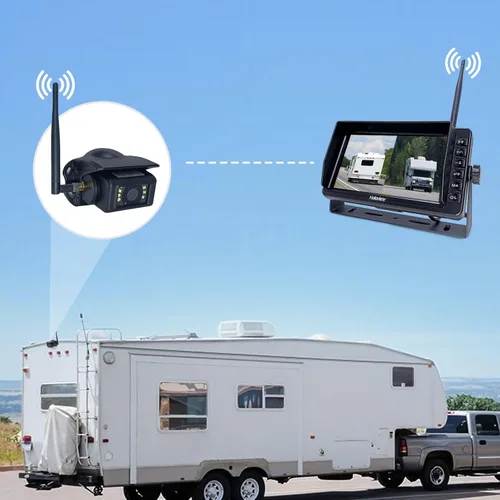 Vista 3 de Haloview S7P AI System 720P HD RV Cámara de respaldo inalámbrica Sistema de cámara de observación DVR incorporado y adaptador de sistema de monitor