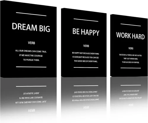 Vista 11 de Arte de pared motivacional para oficina, lienzo inspirador, arte de pared, póster de ajetreo, impresión de cita de empresario, pintura de pared, 3