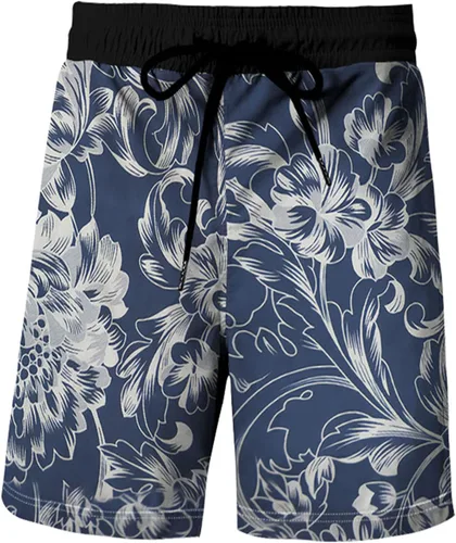 Vista 3 de RPOVIG Conjunto de playa a juego con camisas y pantalones cortos para hombre, ropa floral hawaiana para festival, conjuntos de 2 piezas con sombrero