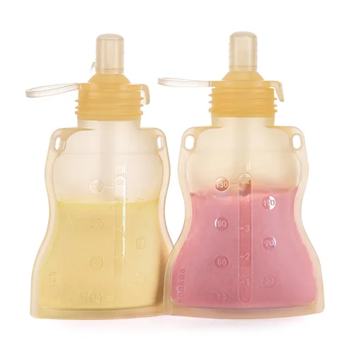 Vista 11 de haakaa Yummy Pouch - Bolsa reutilizable para alimentos para bebés, 4 onzas Verde