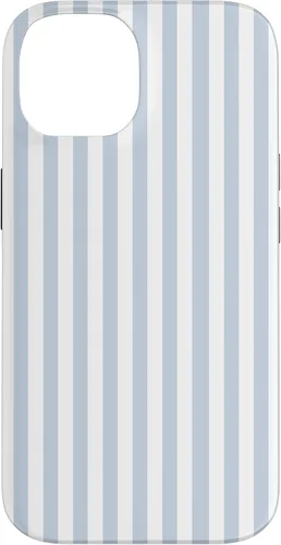 Vista 4 de Funda con patrón geométrico de rayas blancas y azul claro para iPhone 17