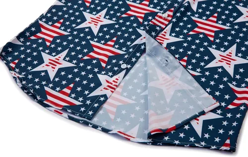 Vista 5 de GRTXIN Mens American Flag Shirt - Patriotic Shirts for Men Short Sleeve Button Down Hawaiian Shirts