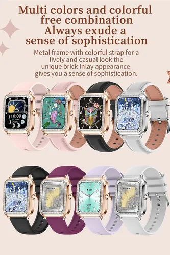 Vista 6 de Yihou Relojes inteligentes para mujer para Android iOS (hacer llamadas), monitor de actividad física con monitor de presión arterial de frecuencia