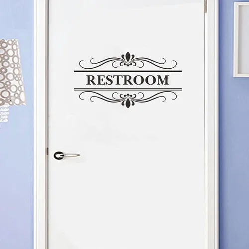 Vista 4 de Letrero de pared para baño, calcomanías de vinilo, removibles, bonito diseño artístico, mural para baño, baño, baño, baño, baño, baño, baño, baño