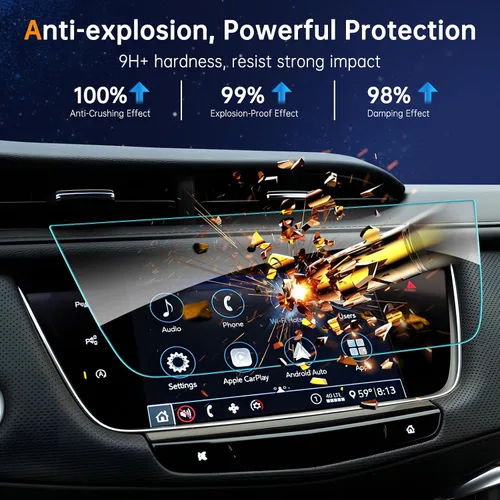 Vista 2 de SHAOHAO Protector de pantalla para Cadillac XT5 2024 2025, protector de pantalla para Cadillac XT6 2024 2025 de 8 pulgadas apto para 2015-2025 XT5