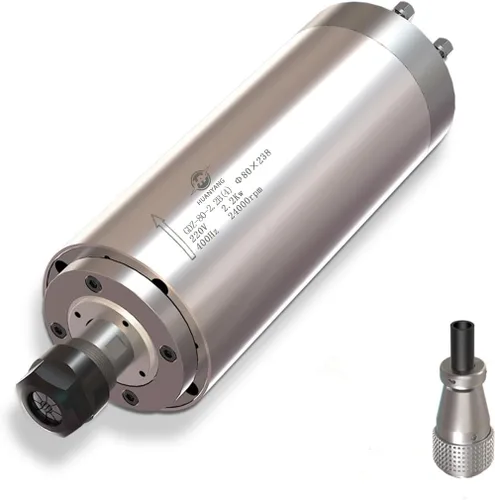 Vista 6 de Motor refrigerado por agua del eje del CNC 220V 2.2KW 24000RPM 400hz Φ80mm ER20 3-rodamientos para la máquina de grabado