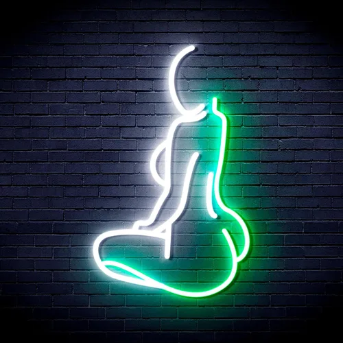 Vista 21 de ADVPRO Señora Back Shape Flex Silicone LED Neon Sign - Azul - st16s32-fnu0267-b