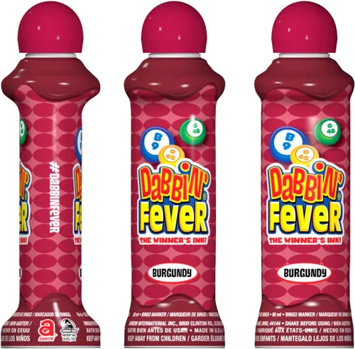 Vista 2 de Dabbin' Fever - Marcadores de bingo, una docena de 3 onzas de tinta (borgoña)