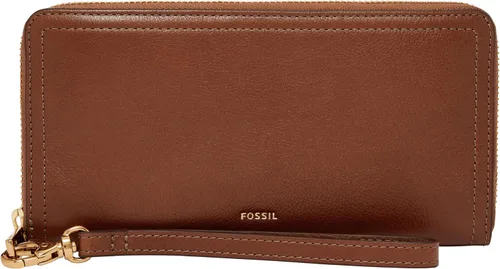 Vista 21 de Fossil Logan RFID - Cartera de piel con cierre de cremallera para mujer con correa de muñeca Negro
