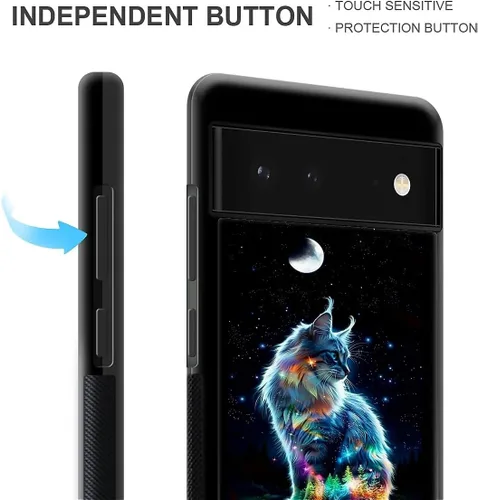 Vista 1770 de Compatible con Google Pixel 4A 5G Mobile Case Creative Acrylic Panel trasero Silicona Protección Grip especialmente diseñado para Google Pixel 4A 5G