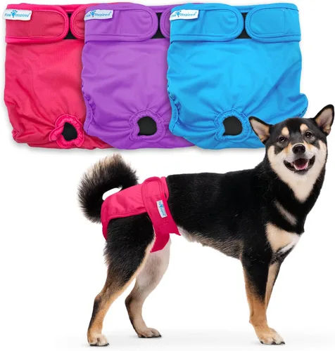 Vista 12 de Paw Inspired Pañales lavables para perros (paquete de 3) Pañales de tela reutilizables para perras pequeñas, medianas y grandes