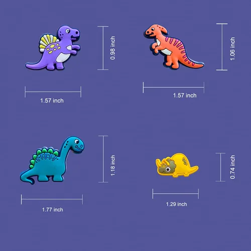 Vista 5 de 30 45 dijes de dinosaurio para zapatos, sandalias y pulseras, dijes de dinosaurio para niños, hombres, niños y adultos, recuerdos de fiesta
