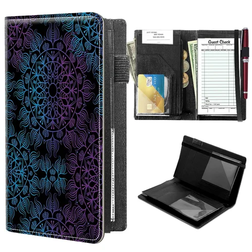 Vista 20 de Libros para Servidores de Alto Volumen, Libro de Servidor de Árbol de Color Artístico con 2 Bolsillos Expandibles de 9 x 5 pulgadas, Lindo Libro